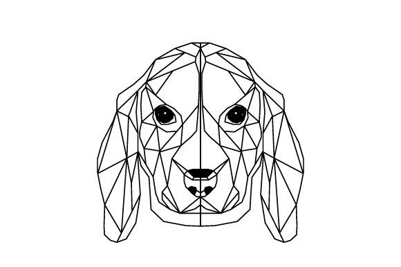 Download Polygon Dog Head Line Art - Line art Collection
