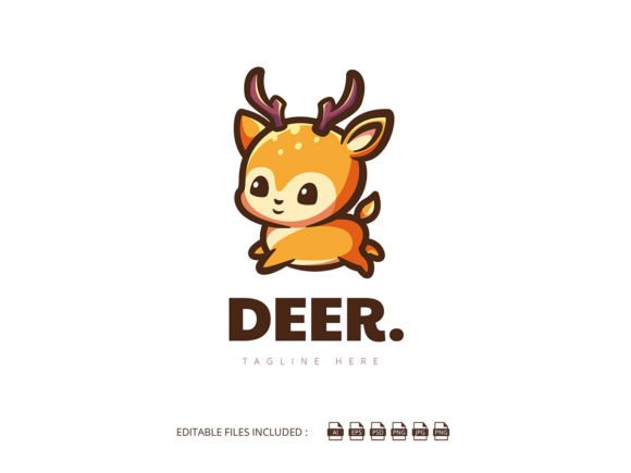 Download Running Deer Cartoon Logo - Cartoon Collection