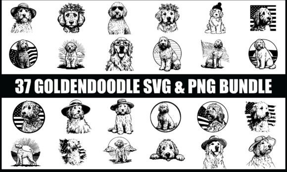 Download Goldendoodle SVG PNG Bundle, Dog Vector - Old Collection