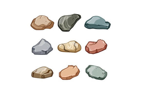 Download Pebble Stone Set Cartoon Vector Illustra - Cartoon Collection