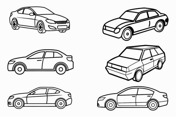 Download A Car Line Art on White Background - Line art Collection