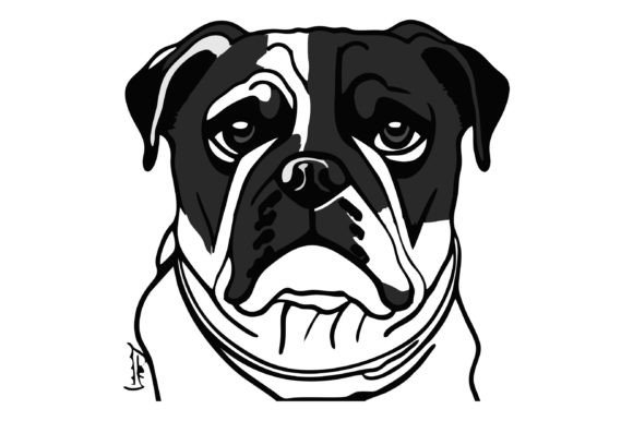 Download Buldog Head Line Art Design - Line art Collection