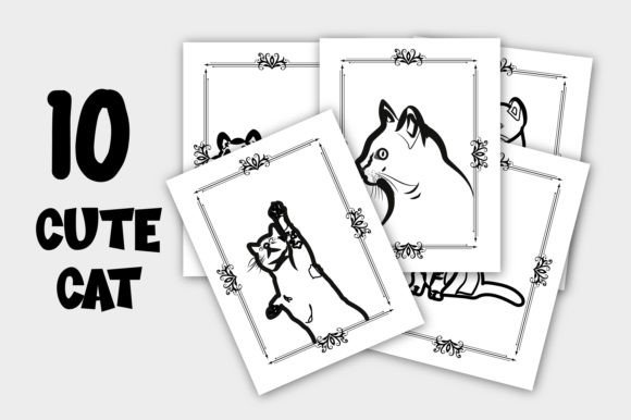 Download Abstract Hand-drawn Line Art Cat Vector - Line art Collection