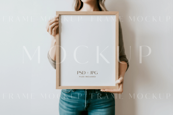 Download Modern Woman Holding 11x14 Frame Mockup - Old Collection
