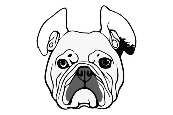 Download Little Buldog Head Line Art Design - Line art Collection